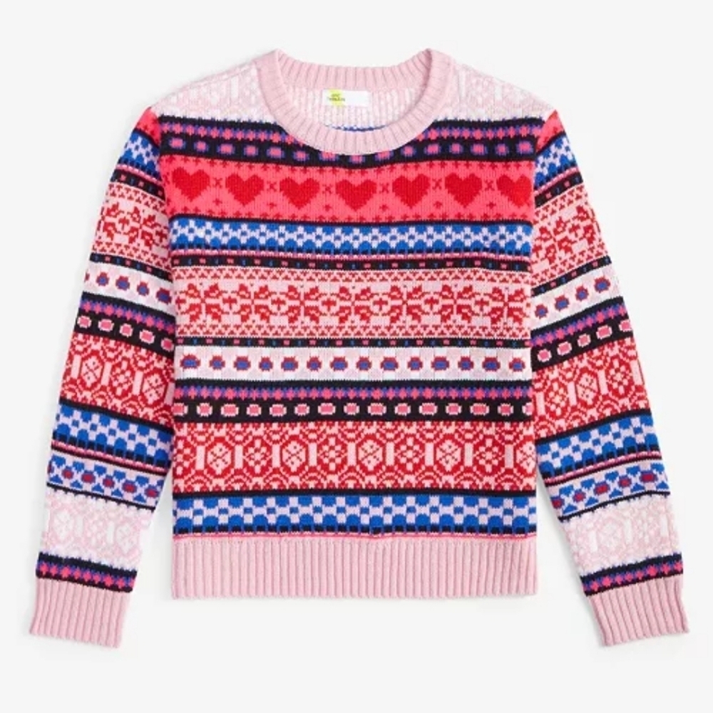 Colorful Patterned girls sweater,  new with tags,  size 10-12